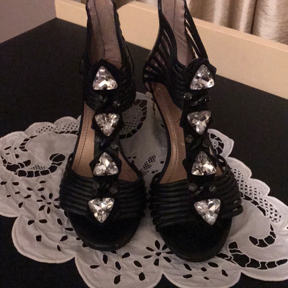 BCBGeneration Black Shoes with Rhinestones Size 8